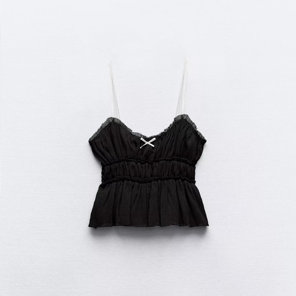 Zara Bow Textured Top size M